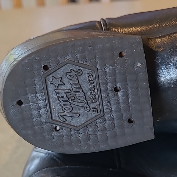 Tony Lama Men's 10.5D Style C 1912 Black Leather Cowboy boots - Picture 10 of 16